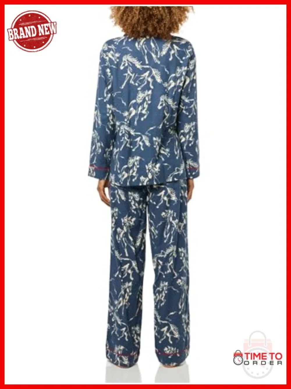 Women's Cotton Flannel 3-Piece Pajama Set with Long Sleeve Top, Pant, and